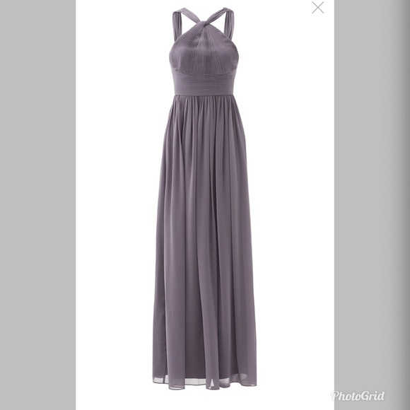 Slate & Willow- Charcoal Hayley Halter Gown - Picture 3 of 9